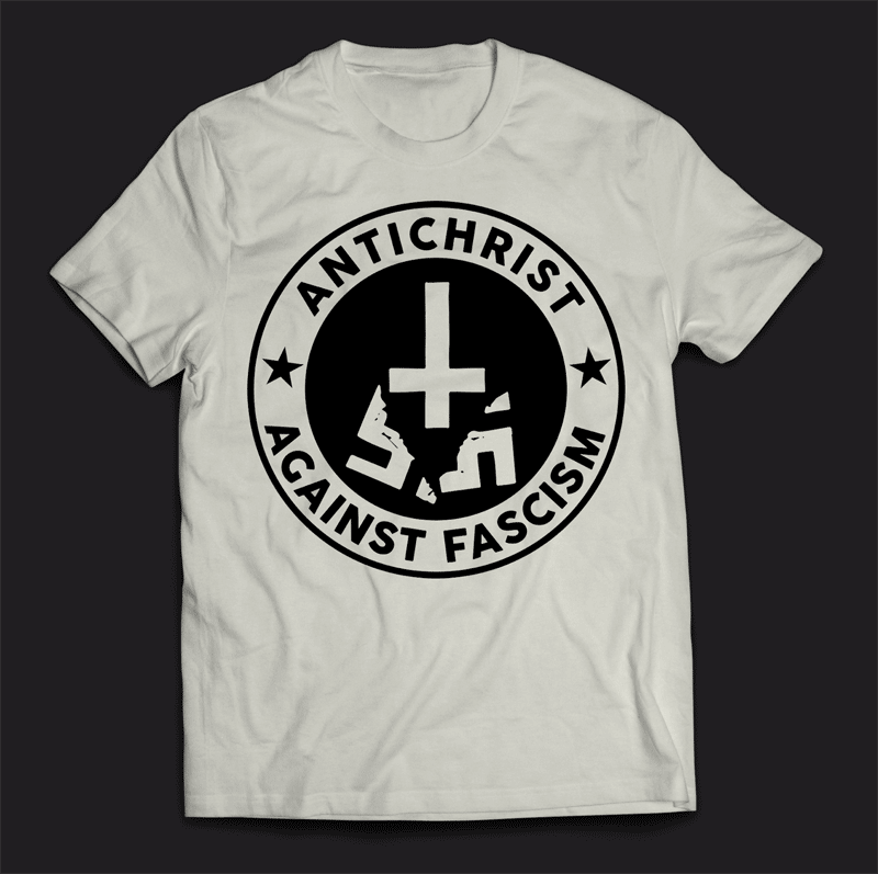 AntichristBEIGE Antichrist - Against Fascism Shirt (S-3XL, beige)