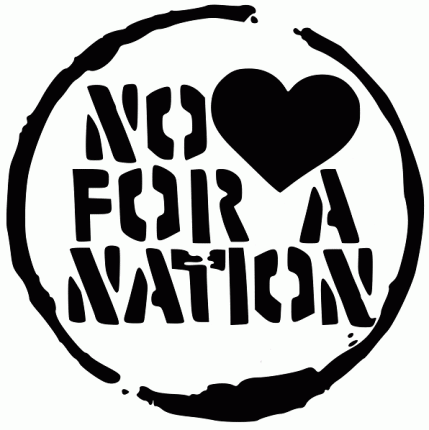 No Love For A Nation - Button (white)