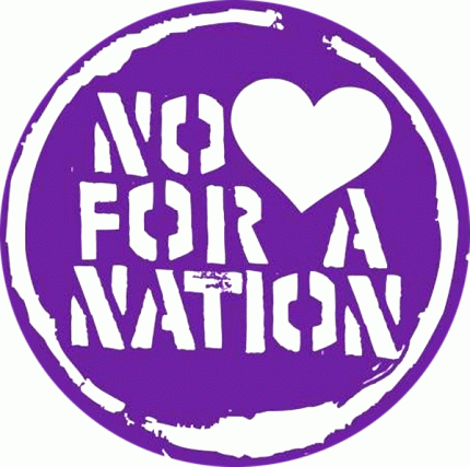 No Love For A Nation - Button (Lila)