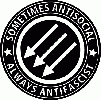 always antifascist pin Metallanstecker sometimes antisocial