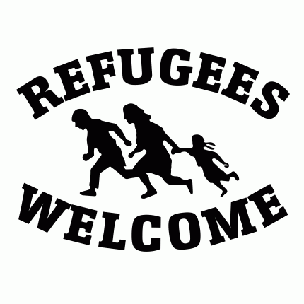 Refugees Welcome - Button (weiß)